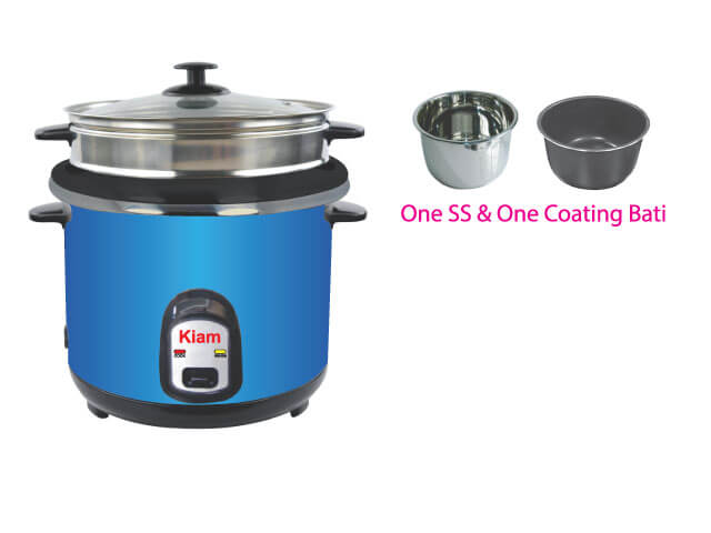 Kiam Rice Cooker 3.2L SJBS-8705 SS Body (Double Pot)