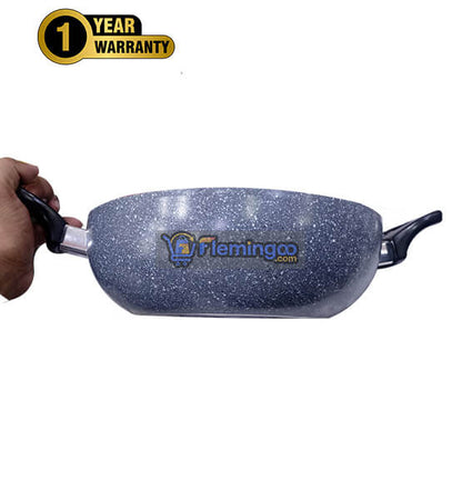 Kiam Marble Coating Non-Stick Karai Induction Bottom