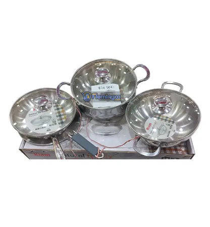 Kiam Natural Tri Ply 7-Pcs SS Cooker Set (Induction Bottom)